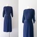 50s dress / 1950s navy wool sheath dress / Sophisticated Lady dress