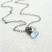 Blue Chalcedony Pendant: Necklace, Crystal Quartz, Petite, Oxidized Sterling Silver, Multi Stone, Handmade Jewelry