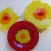 50% OFF Fused glass flowers plate set of 3 Yellow, red, and orange