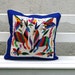 Blue multi colored Summer Silk and Linen Otomi Pillow Sham-Ready to ship