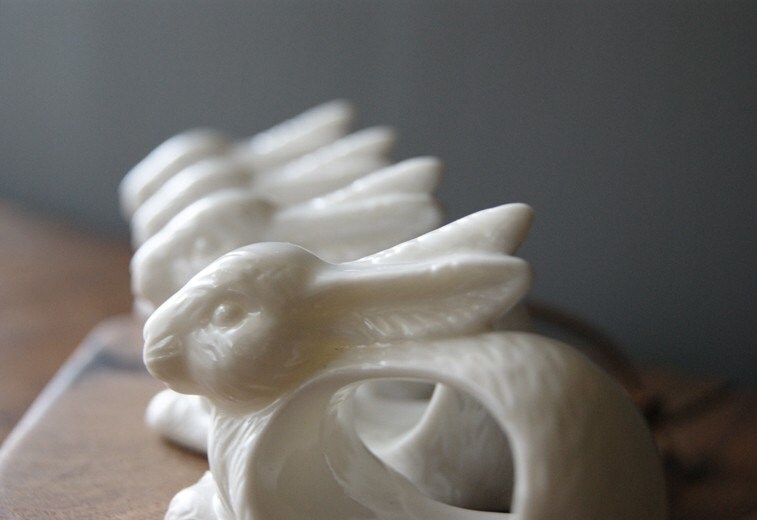 Vintage Shafford Rabbit Napkin Rings