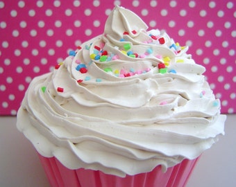 BABY PHOTO PROP cupcake - fake cupcake for photography session shoot props baby first birthday pictures cupcake white icing great keepsake
