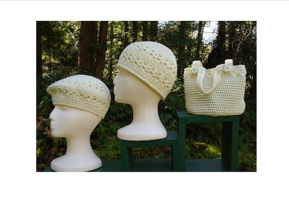 Crochet Pattern PDF - Beret, Beanie and Bag - PA-126
