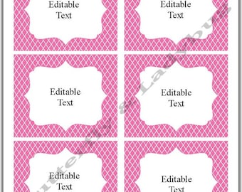 INSTANT DOWNLOAD Printable EDITABLE Pink by ButterflyandLadybug