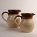 Vintage 2 Ceramic Pitchers or Jugs Creamer Syrup Gravy Boat Matching Small Medium