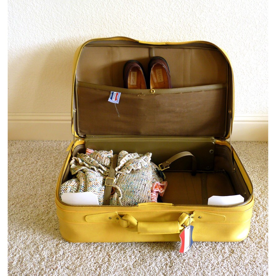 Vintage Yellow Suitcase