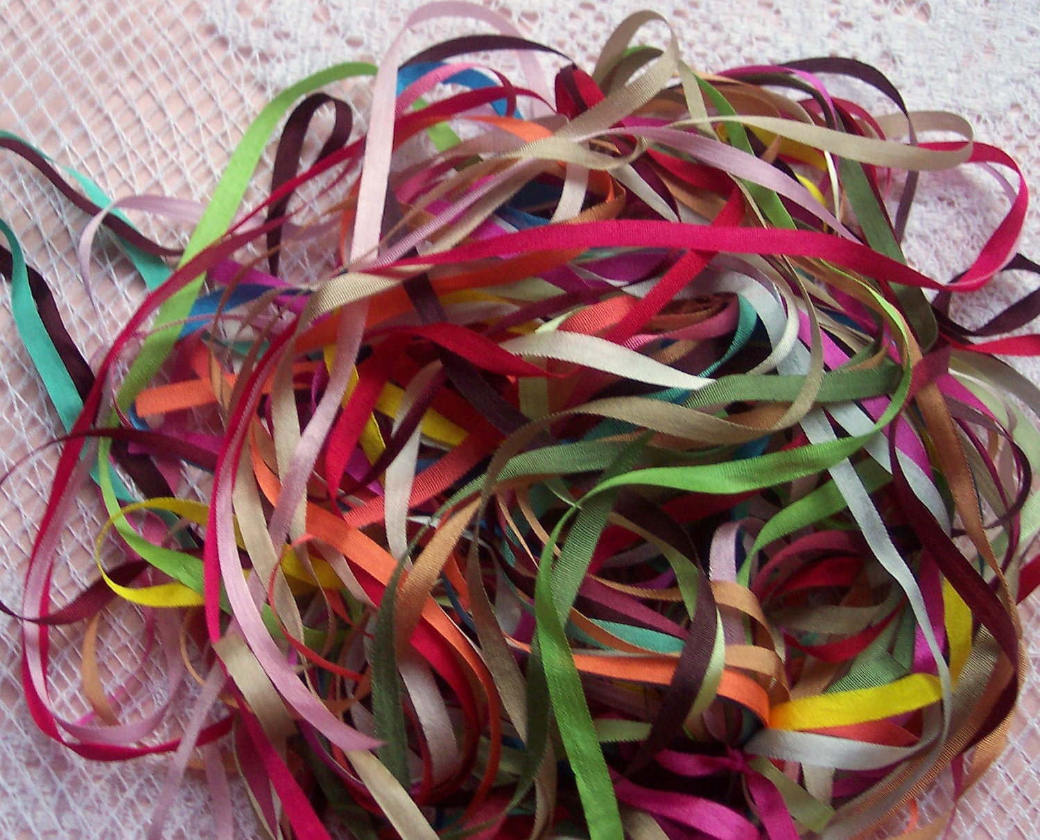 Pure Silk Ribbon 4mm Assortment 25 yd Assortment