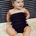 You Pick Size. Chicaboo Black Ruffled lace petti romper / bloomer. Sizes for ages newborn to 4/5 years. More Colors available