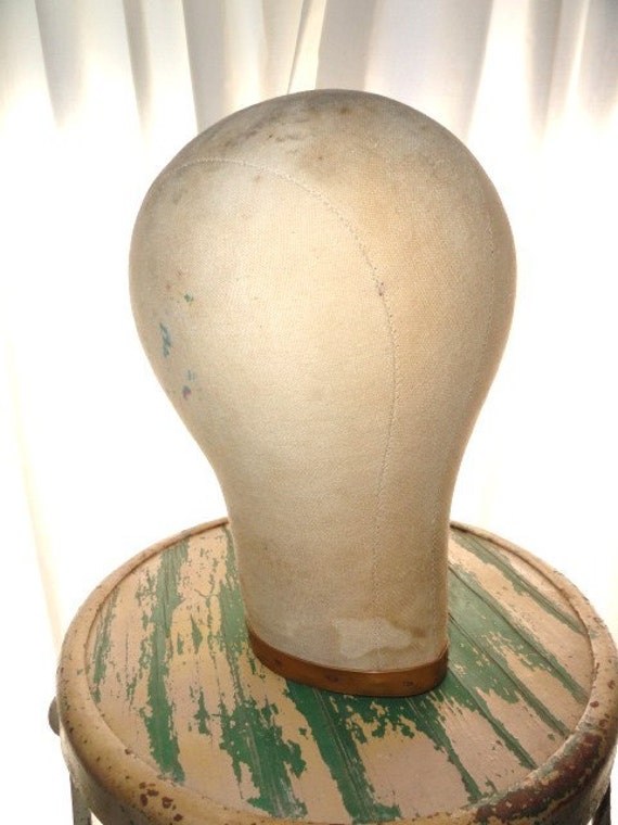 Vintage Head Hat Mold Form Canvas