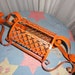 Vintage Hanging Lamp Swag Mid Century Metal Orange Light Fixture