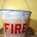 Vintage Galvanized Bucket Pail Rustic Barn Planter Fire Wood Starter