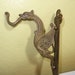 Antique Architectural Wall Hook Coat Hat Plant Hanger Dragon Ornate Brass
