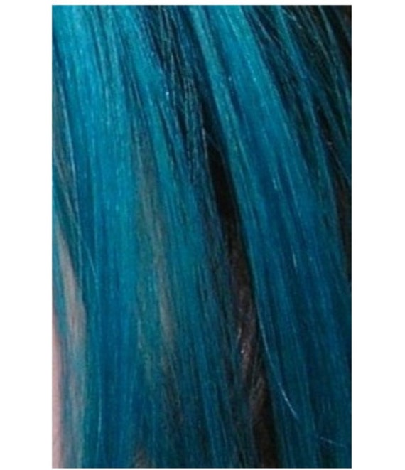 Teal blue clip in hair extensions by ElizabethsTresses on Etsy