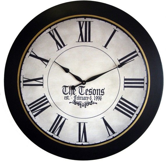 36 inch Lexington Large Wall Clock personalized Antique