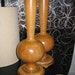 Vintage PAIR Custom WOOD lamps with shades. Mid Century Modern, Hollywood Regency, Eames ERA. 1960's