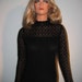 SEXY 1960s, Evening or Hostess Dress. Vintage Black KNIT gown. Miss JoAnn, Bombshell, Rockabilly, Hollywood Glamour.