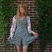 Vintage FLORAL Romper Dress S