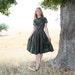 50s Day Dress - S - Polished Cotton - Bows - Pleated Skirt - Fabulous Print - MAD MEN