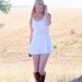 Vintage 60s White Lace Knit Mini Dress Tunic Tank . Romantic Hippie Summer Fashion . S M L