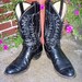 Vintage JUSTIN Western Boots Black Mens 10B Womens 11 1/2
