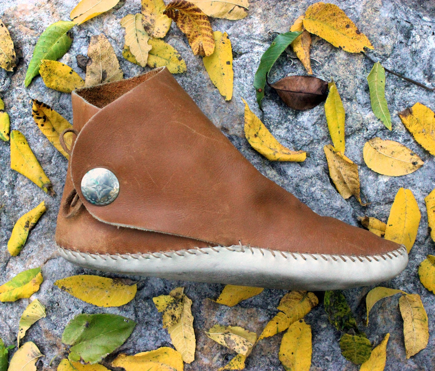 mens leather moccasin boots
