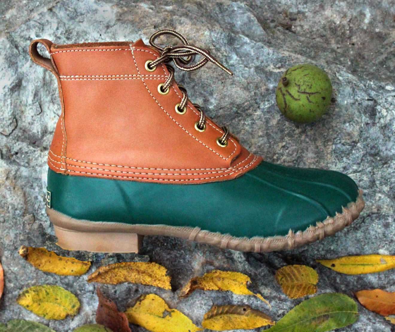 Vintage Eddie Bauer Duck Boots All Weather Rubber & Leather in