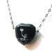 Heart on a String Pendant - Black Heart Obsidian Necklace on Gunmetal