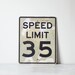 industrial speed limit road sign