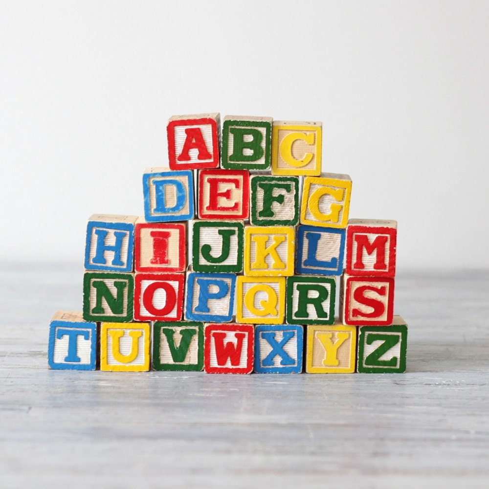 wooden alphabet block set