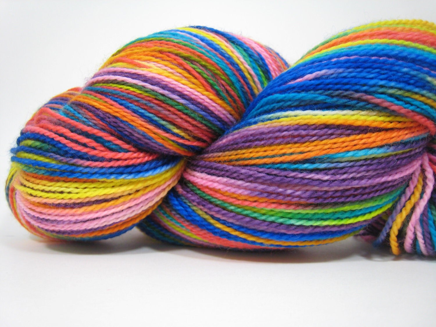 2 ply fingering weight superwash merino yarn hand dyed 8