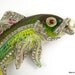 Rare Staret Brooch Enameled Pot Metal Fish