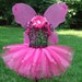 PINKALICIOUS PRINCESS TUTU--- 3 PC. SET----- Tutu, Fairy Wings, Flower Clip Headband ------ Halloween, Birthday Parties, Portraits.