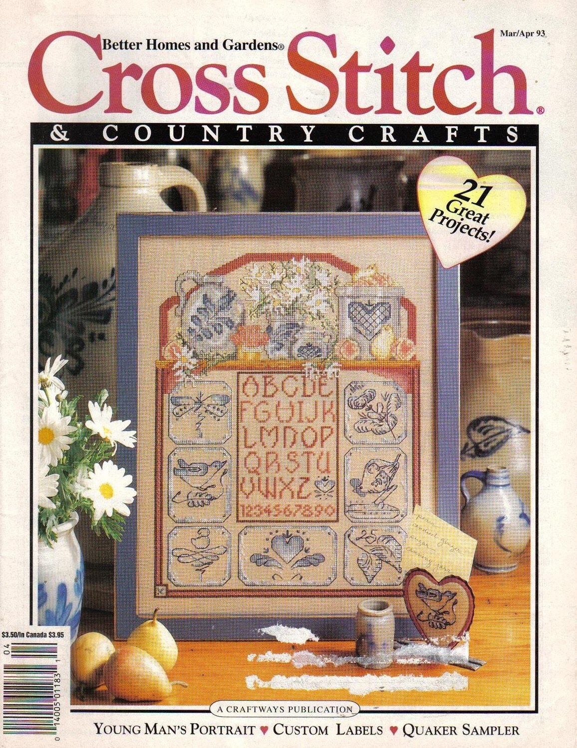 CROSS STITCH and Country Crafts Magazine Mar/Apr 1993