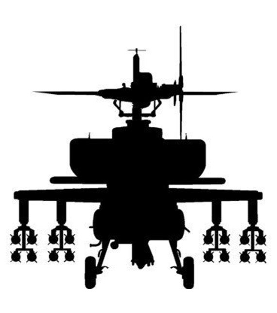 Helicopter decalHelicopter stickerGunship decalMilitary