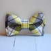 The Beau- grey, yellow, and black preppy plaid double stacked bow tie for boys and men of all ages