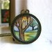 RESERVED FOR JOSH Hand Painted Necklace, Cats Love Trees - Hand Painted Pendant Necklace, Original Watercolor Painting
