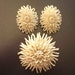 Vintage Flower Brooch and Earrings Featherlite Bubbleite