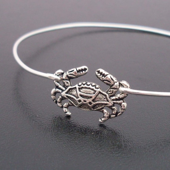 Little Crab Bracelet Beach Jewelry Silver Crab by FrostedWillow