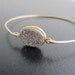 Silver Druzy Bracelet - 14k Gold Filled Bangle - Genuine Gemstone - Silver Druzy Jewelry, Druzy Bangle, Druzy Bracelet
