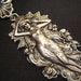 Vintage silver plated brass art nouveau woman goddess finding pendant