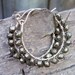 Pyrite and sterling silver wire wrapped hoops, pyrite jewelry