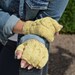 Knit fingerless gloves - pale yellow - gift for her - Fall - Christmas