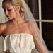 READY TO SHIP - Veil with Raw Cut Edge - Fingertip Length - White