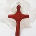 Wooden Cross Pendant - Padauk - Hand Shaped - No 14