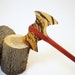 Wooden Hair Stick - Petite Hair Axe - Durin - Redheart and Zebrawood - No 76