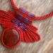Queen of Hearts Red Cuprite Macrame Necklace