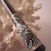 The Princess Eve Brocade Hairstick Featuring African Blackwood Inlaid with Mint Green Fresh Water Pearls and Silver