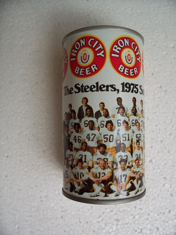 Beer can Pittsburgh Steelers Football team Super Bowl 1975