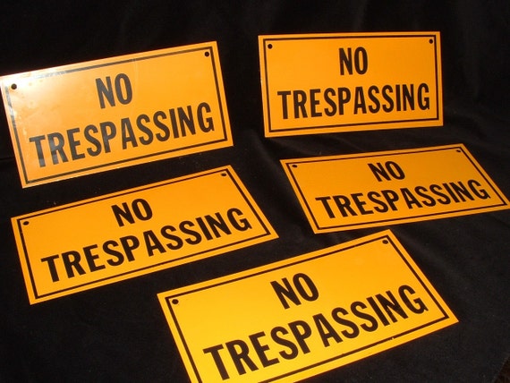 Vintage Metal No Trespassing Signs Pack of by mseedlittlefalls