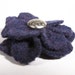 Upcycled Wool Felt Flower Hair Clip, Dark Purple
